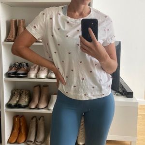 Splendid embroidered heart tee